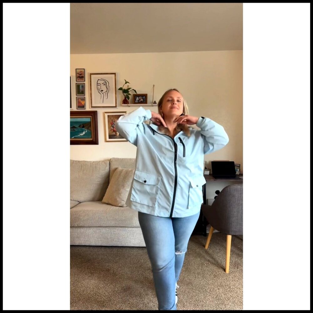 Plus Size Packable Rain Jacket Waterproof Windbre… - image 7